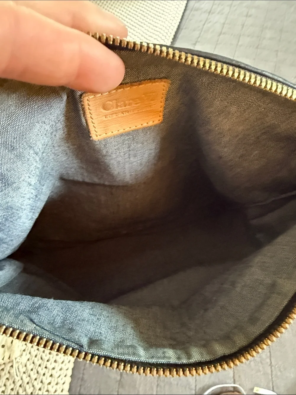 Clare V Black Laser-Cut Leather Foldover Clutch
